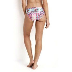 SEAFOLLY Beach Bazaar Persian Pink Patchwork Print Hipster Bikini Bottoms US 8